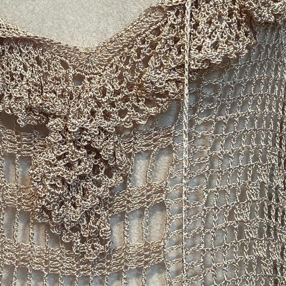 Boston Proper Gold Crochet Knit Top - Picture 7 of 8